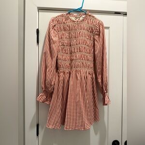 English Factory Red Checkered Dress